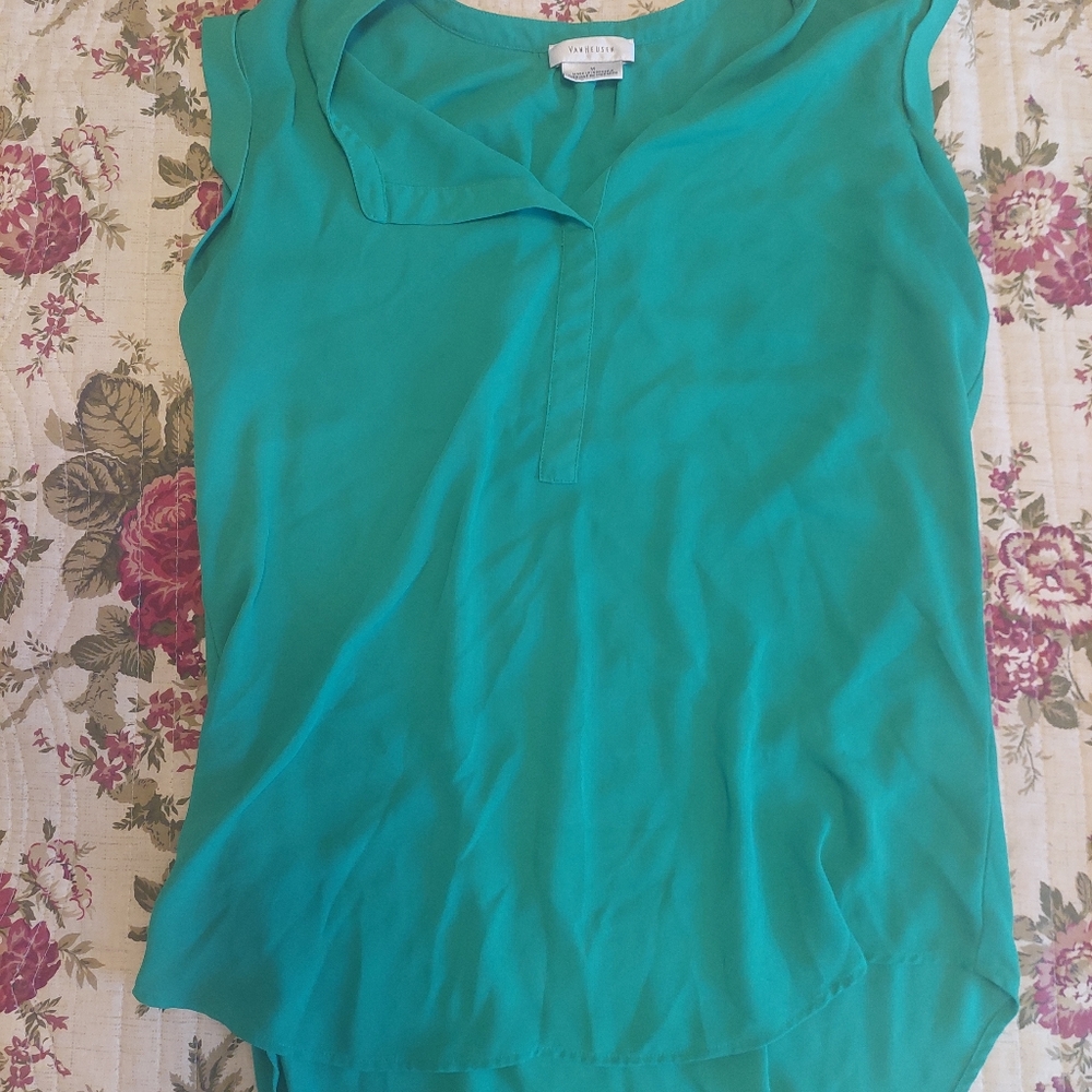 Teal Van Heusen short sleeve blouse